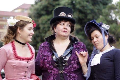 The Dreamstress, Mrs C, and Madame Ornata playing dress-ups. Photo courtesy Sarah. 