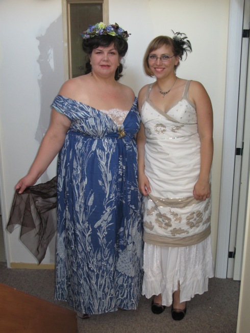 Mrs C and I ready for the Art Nouveaux ball, organised by The Dreamstress