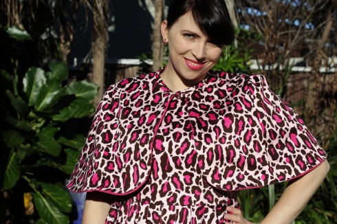 Practical pink leopard cape. Ok, maybe practical is pushing it!